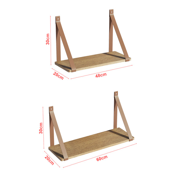 Wandregalset Utsira 48/60 x 20 x 30 cm 2-tlg. Eicheoptik/Braun [en.casa]