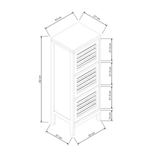 Beistellschrank mit 3 Türen Ypäjä 82x33x27 cm Bambus [en.casa]