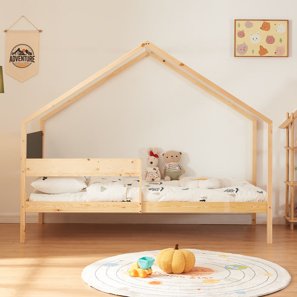 Hausbett Sodankylä mit Ausziehbett mit 2 Matratzen 90x200cm [en.casa]