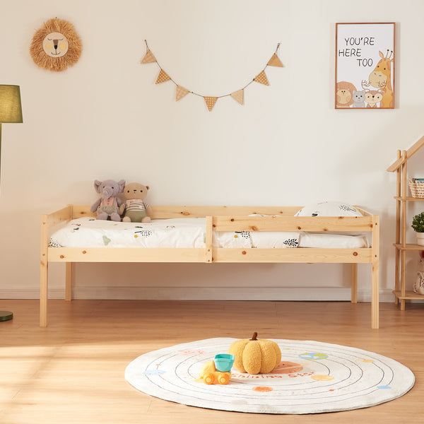 Doppel-Kinderbett Sonkajärvi mit Matratze 90x200cm Natur [en.casa]
