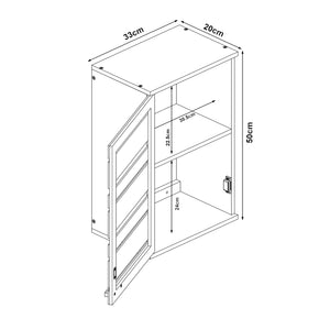Hängeschrank Epind 50x33x20 cm Bambus Natur [en.casa]