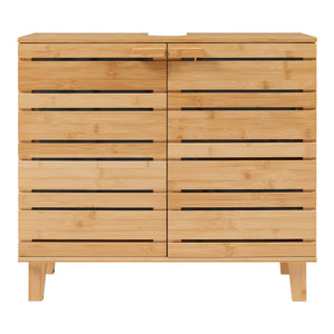 Waschbeckenunterschrank Epind 60x66x30 cm Bambus Natur [en.casa]