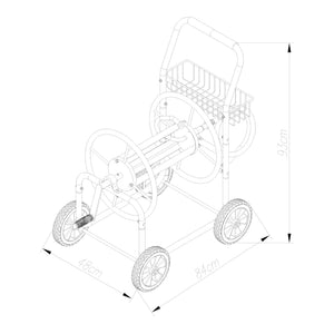 Schlauchwagen Gelibolu für 3/4 Zoll Schlauch max. 65 m Grau [pro.tec]