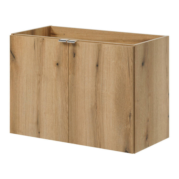Waschtisch Skelbolu 80x57x39 cm mit LED-Spiegel Eicheoptik [en.casa]