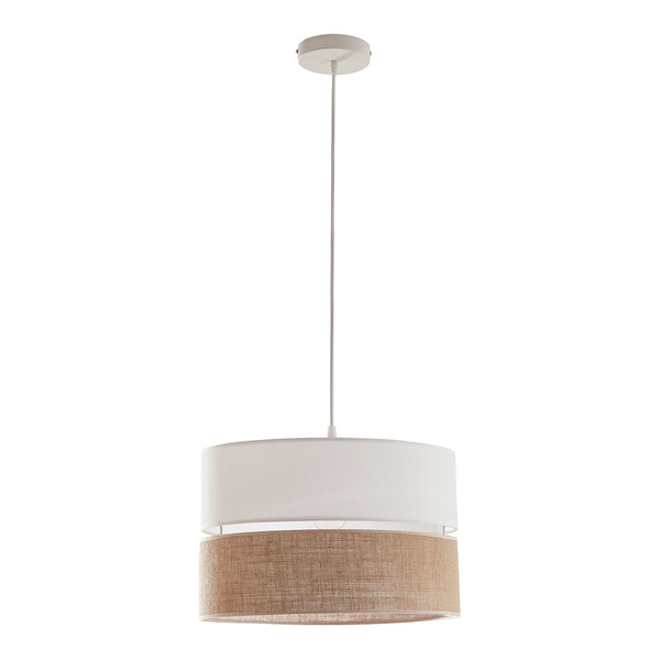 Hängeleuchte Barton Weiß/Leinenoptik [lux.pro]
