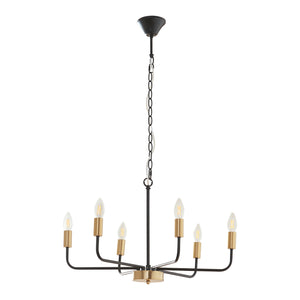 Kronleuchter Bishop Metall Schwarz/Messingfarben [lux.pro]
