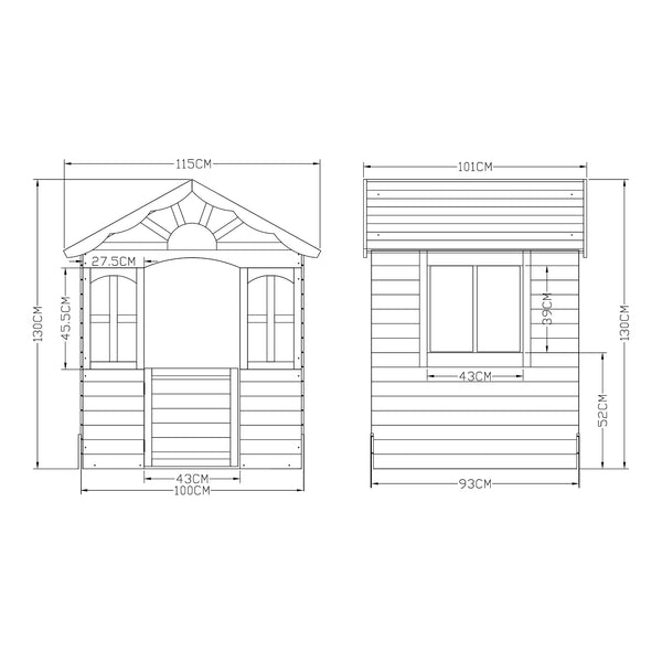 Kinderspielhaus Lulä Spielhütte 130x115x101 cm Holz [casa.pro]