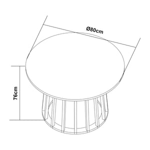 Esstisch Lensuu 76x Ø80 cm [en.casa]