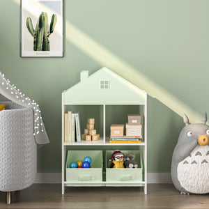 Kinderregal Vipsali 90x60x27 cm Mintgrün/Weiß [en.casa]