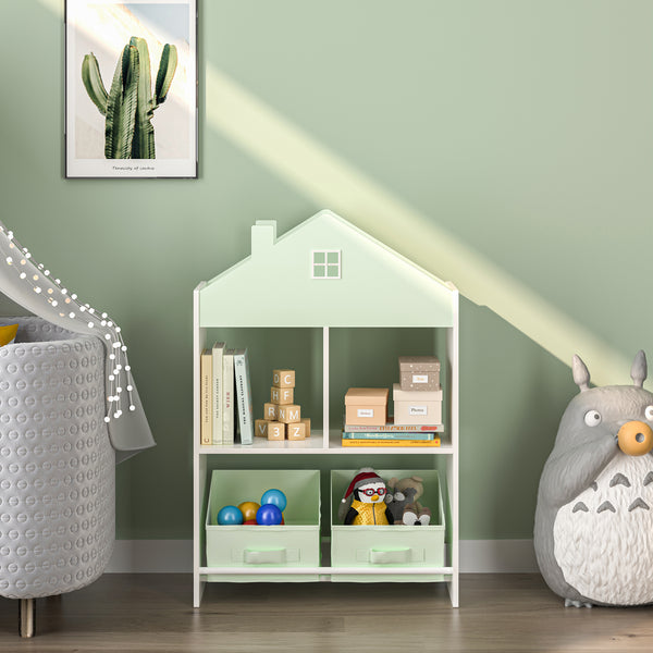 Kinderregal Vipsali 90x60x27 cm Mintgrün/Weiß [en.casa]