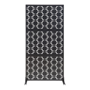 Indoor Trennwand Aaskis Stahl 200x100x50 cm Schwarz [casa.pro]