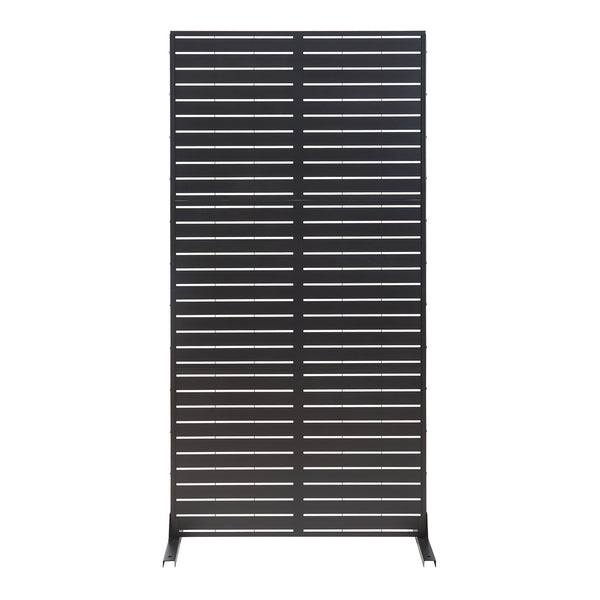 Indoor Trennwand Trolu Stahl 200x100x50 cm Schwarz [casa.pro]