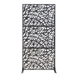 Indoor Trennwand Poskind Stahl 200x100x50 cm Schwarz [casa.pro]