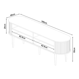 Fernsehschrank Mapia 166x40x55 cm Walnussoptik [en.casa]