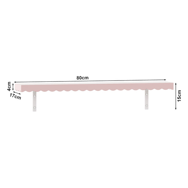 Kinder-Wandregal 2er Set Vestnes 80x17x4 cm Cotton Candy [en.casa]