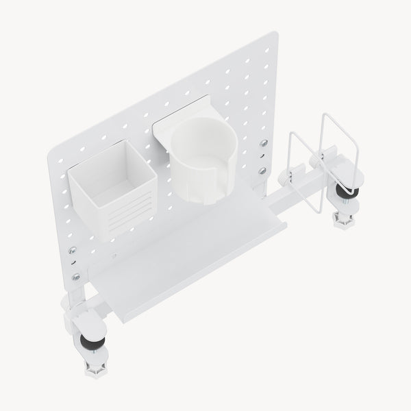 Schreibtisch-Organizer Sauda zum Anklemmen 50x50 cm Stahl Weiß [en.casa]