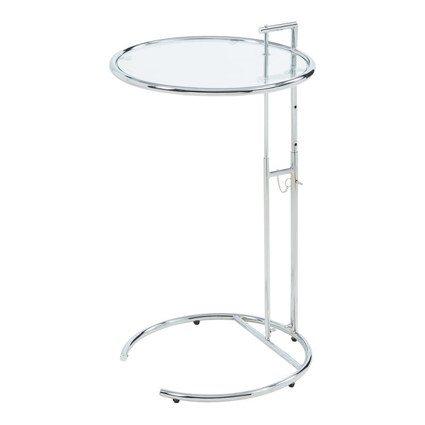 Höhenverstellbarer Beistelltisch Stare 50x57-77 cm Glas Transparent/Chromfarben [en.casa]