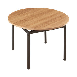 Essgruppe Hemnes 5-teilig rund Hellbraun [en.casa]