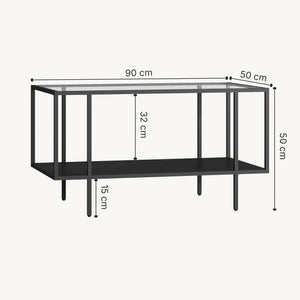 Couchtisch Nynna 90x50x50 cm Schwarz [en.casa]