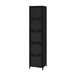 Vitrinenschrank Ostersund 174x40x35 cm Schwarz [en.casa]