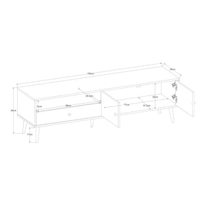 Fernsehschrank Hallevil 150x39x45 cm Hellgrau [en.casa]