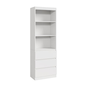 Bücherregal Les mit 3 Schubladen 180x60x35 cm Weiß [en.casa]