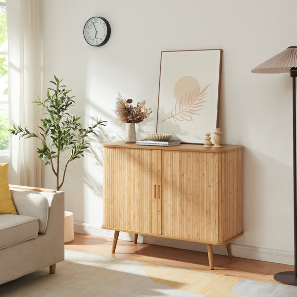 Beistellschrank Nordkapp 100x40x80 cm Bambus [en.casa]