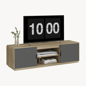 Fernsehschrank Trömi 150x40x43 cm Eicheoptik/Grau [en.casa]