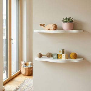 Kinder-Wandregalset 2-tlg. Sirlstalo 57x19x3 cm Weiß [en.casa]