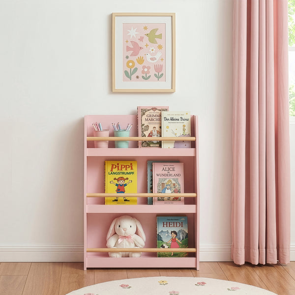 Kinder-Bücherregal Virer 78x60x18 cm Rosa [en.casa]