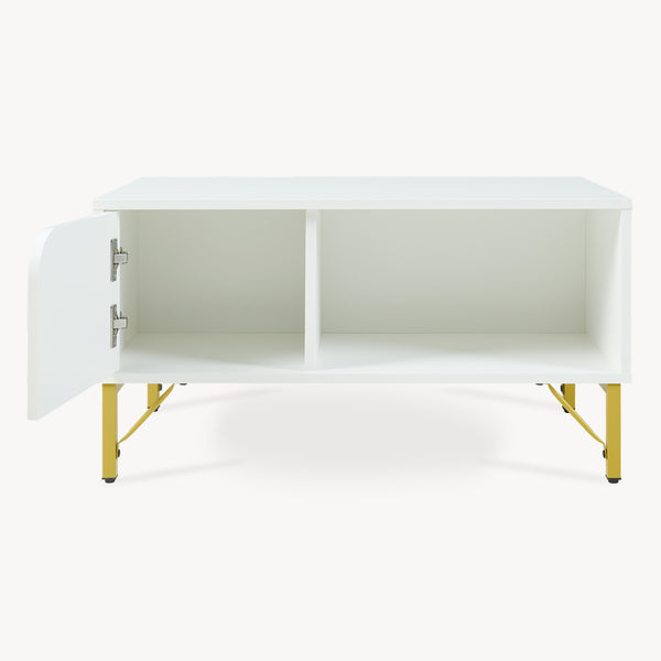 Couchtisch Reyri 80x45x42 cm Weiß/Goldfarben