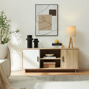Fernsehschrank Kenta 120x39x52 cm Sonoma-Eicheoptik/Weiß [en.casa]