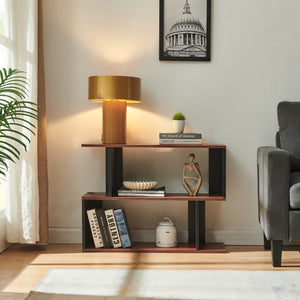 Beistelltisch Trond 80x29x60 cm Schwarz/Walnussoptik [en.casa]