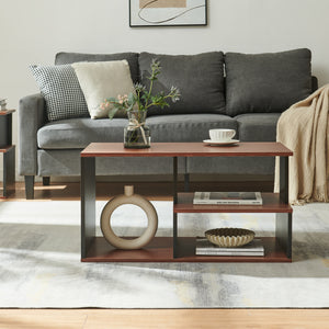 Couchtisch Trond 80x40x42 cm Schwarz/Walnuss [en.casa]