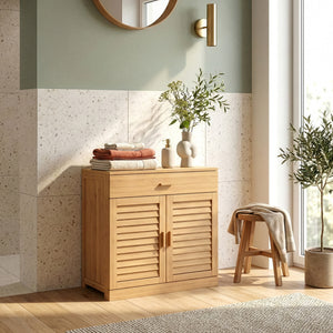 Schuhschrank Aarela 67x66x34 cm Bambus [en.casa]