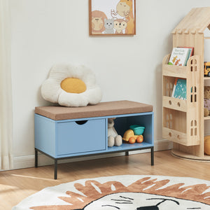 Schuhbank Colwyn 80x40x45 cm Blau [en.casa]
