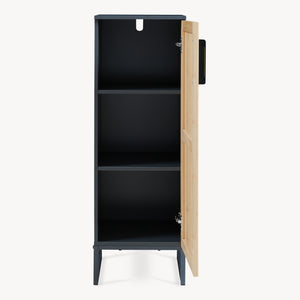 Badezimmerschrank Svanes 90x30x30 cm Dunkelgrau/Natur [en.casa]