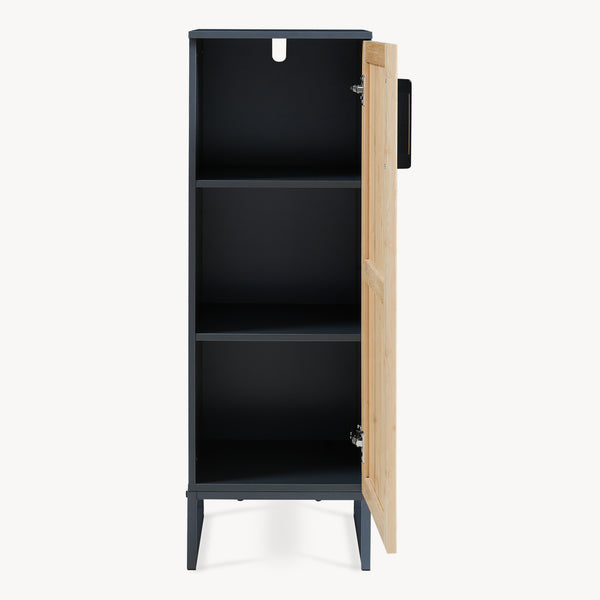 Badezimmerschrank Svanes 90x30x30 cm Dunkelgrau/Natur [en.casa]