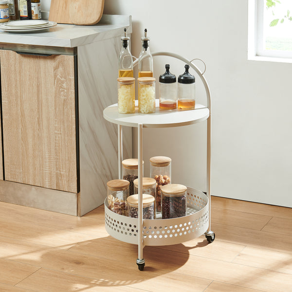 Servierwagen Jässaatka Stahl 76x40 cm Grau [en.casa]