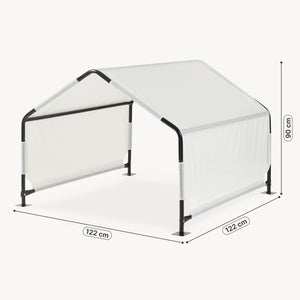 Outdoor Hundezelt Valevali 122x122x90 cm Schwarz/Weiß [en.casa]