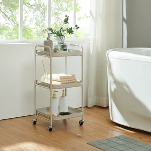 Servierwagen Kelevn 67x33x31 cm Stahl Grau [en.casa]