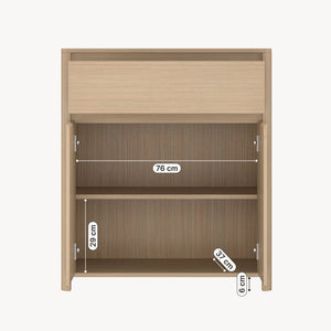 Beistellschrank Takranmaa 88x79x39 cm Eicheoptik [en.casa]