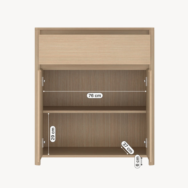 Beistellschrank Takranmaa 88x79x39 cm Eicheoptik [en.casa]