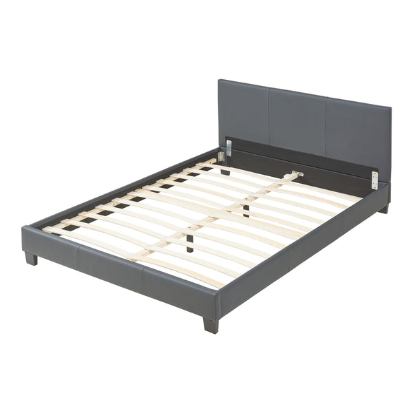 Kunstlederbett Albacete 140x200 cm Dunkelgrau Corium