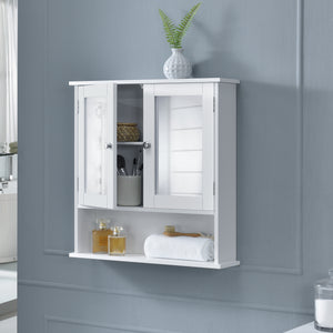 Badezimmerschrank Locust 58x56x13 cm Weiß [en.casa]