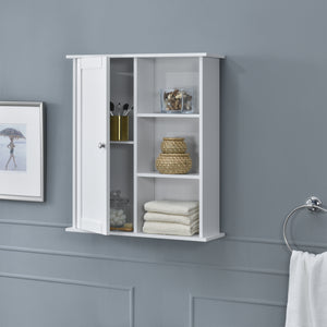 Badezimmerschrank Anderlecht 71x60x18 cm Regal mit Ablagen Weiß en.caa