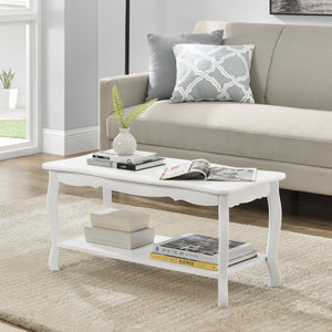 Couchtisch Pearl 88x40x42 cm Shabby Shic Stil Weiß en.casa