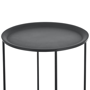 Beistelltisch Anaklia 3er Set Rund Metall Schwarz en.casa