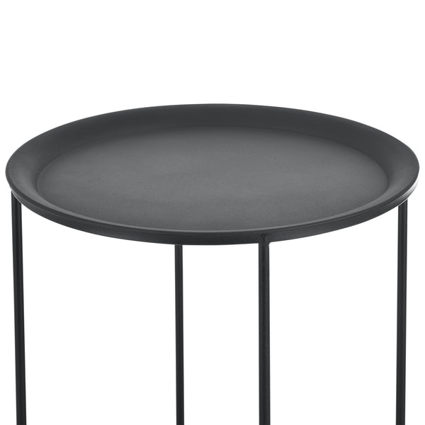 Beistelltisch Anaklia 3er Set Rund Metall Schwarz en.casa