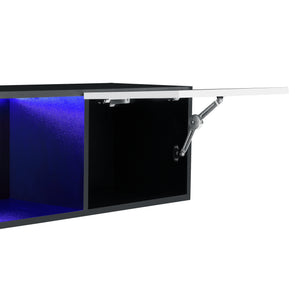 Hängeboard Thabong 150x30x30 cm mit LED Beleuchtung Schwarz/Weiß en.casa